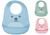 Babador de Silicone Impermeável de Bebê Pega Migalhas Buba Infantil Azul