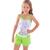 Baby Doll Infantil Camiseta e Short  009 Verde