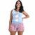 Baby Doll Pijama Feminino Camiseta E Short Personagens Verão Gatinha