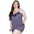 Baby Doll Plus Size Bella Fiore Feminino Liganete Estampado Roupa de Dormir Marinho