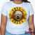 Baby Look Guns N Roses 100% Algodão - Blusa Feminina Rock - Geeko Branco