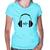 Baby Look Headphone Batimentos - Foca na Moda Azul claro