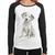 Baby Look Raglan Cachorro Dálmata Manga Longa - Foca na Moda Branco, Preto