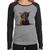 Baby Look Raglan Gato Jedi Manga Longa - Foca na Moda Cinza, Preto