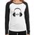 Baby Look Raglan Headphone Batimentos Manga Longa - Foca na Moda Branco, Preto