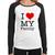 Baby Look Raglan I Love My Family Manga Longa - Foca na Moda Branco, Preto