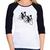 Baby Look Raglan Race Bike Manga 3/4 - Foca na Moda Branco, Preto