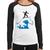 Baby Look Raglan Surfista Manga Longa - Foca na Moda Branco, Preto