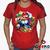 Baby Look Super Mario 100% Algodão - Super Mario Bros - Geeko Vermelho
