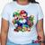 Baby Look Super Mario 100% Algodão - Super Mario Bros - Geeko Branco