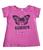 Baby Look Tshirt Borboleta Glorious Gola Variadas Cores BM Rosa