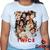 Baby Look Twice 100% Algodão Once K-pop Blusa Feminina Geeko Branco