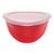 Bacia Vasilha Saladeira Pote c/ Tampa Transparente de Plástico Multiuso 5,6L Vermelho