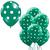 Balão Bexiga Látex Bolinhas 9 Polegadas 25 Unidades Balão Bolinhas Várias Cores Verde/Bco