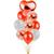 Balão Kit Arranjo Buquê De Balões Coração 9 Peças Vermelho