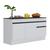 Balcão Cozinha Gabinete Pia 150cm com Rodapé  3 Portas 1 Gaveta Veneza Multimóveis V2107 Branco/Preto