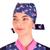 Bandana Chef de Cozinha Feminino Estampada Azul Blueberry Floral - Estilo Chef Azul escuro