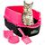 Banheiro Caixa De Areia Para Gatos Sanitário Pet C/ Acessórios Rosa