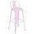 Banqueta alta Iron Tolix com encosto - 76 cm - Rosa claro