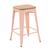 Banqueta Iron Tolix com assento de madeira rústica clara - 66 cm rosa-antigo