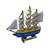 Barco a Vela de Madeira Veleiro Navio Miniatura Enfeite 16cm Azul