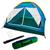 Barraca Camping 4 Pessoas Iglu Tenda Acampamento Bolsa Azul com amarelo