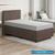 Base Cama Box Solteiro Suede Bordado - SkyBox Marrom