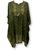 Bata Kaftan Indiana Curta Lisa com Dourado Plus Size Verde 2