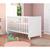 Berço Mini Cama 2 Em 1 (Americano) Quarto Infantil Bebê 4 Rodinhas/Rodízios Doce Sonho 1344 Branco - Qmovi