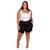 Bermuda Feminino Verão Malha Crepe Plus Size Cintura Alta Bastante Elasticidade Soltinha Kit  2 Preto, Bordô