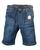 bermuda jeans com cordão menino infantil juvenil com elastano TAM 4 A 16 ANOS Azul, Escuro