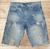 Bermuda Jeans Masculina Rasgada Com Cordão Jeans médio