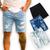 Bermuda Jeans Masculina Rasgada Homem Casual Slim 475 Azul claro