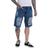 Bermuda Masculina Jeans Rasgada Destroyed Confortável Casual Azul