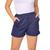 Bermuda Shorts Feminino Moletinho Bolso Academia Fitness Azul, Marinho