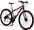 Bicicleta 29 Raider Sport Aço 21 Marchas Freio a Disco Preto, Rosa