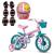 Bicicleta Aro 12 Infantil Nathor 2 A 5 Anos + Kit Proteção Infantil Rad7 Charm