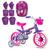 Bicicleta Aro 12 Infantil Nathor 2 A 5 Anos + Kit Proteção Infantil Rad7 Violeta