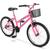 Bicicleta Aro 20 Dks Infantil Menina Criança Mtb Com Cesta C/Rodinha  Rosa, Chiclete