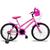 Bicicleta Aro 20 Infantil Feminina com Cestinha e Rodinhas Bike e Laser Rosa