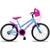 Bicicleta Aro 20 Infantil Feminina com Cestinha Para Criança Menina Azul com rosa