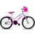 Bicicleta Aro 20 Infantil Feminina com Cestinha Para Criança Menina Branco com rosa