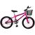 Bicicleta Aro 20 Kls Free Gold Freio V-Brake Mtb Feminina Rosa chiclete, Preto