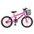Bicicleta Aro 20 Kls Free Gold Freio V-Brake Mtb Feminina Rosa chiclete, Preto