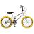 Bicicleta Aro 20 Kls Free Style Freio V-Brake Branco, Preto, Amarelo