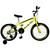 Bicicleta Aro 20 Kls Infantil Free Gold Freio V-Brake Mtb Com Roda Lateral Amarelo neon, Preto