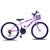 Bicicleta Aro 24 C/cestinha Forss Anny 18 Marchas Branco Rosa