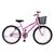Bicicleta Aro 24 Femenina/Menina Juvenil Cestinha Freios V Brake Rodas Alumínio Aero Rosa