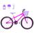 Bicicleta Aro 24 Feminina Alumínio Colorido Garrafinha Fon Fon Retrovisor Freios V-Brake Pink, Violeta