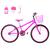 Bicicleta Aro 24 Feminina Alumínio Colorido Garrafinha Fon Fon Retrovisor Freios V-Brake Pink